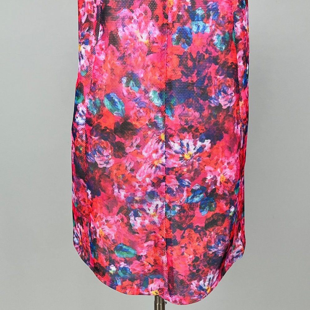 ASOS Maternity Sleeveless Shift Dress Pink Watercolor Floral Mesh size 6 - Picture 8 of 13